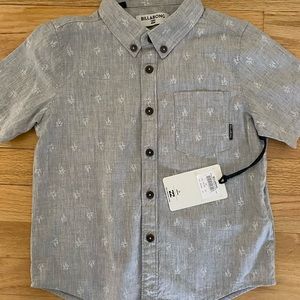 Boys billabong miniprint woven collared Sz 5/M